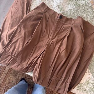 Zara Brown Pleated womens Casual Pants